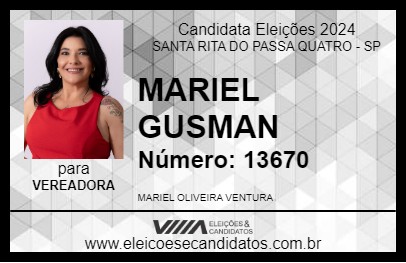 Candidato MARIEL GUSMAN 2024 - SANTA RITA DO PASSA QUATRO - Eleições