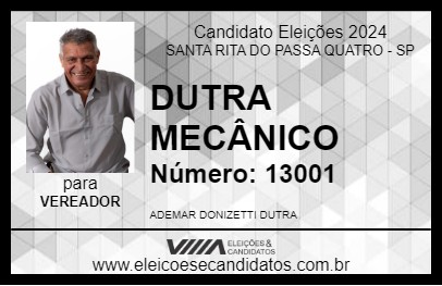 Candidato DUTRA MECÂNICO 2024 - SANTA RITA DO PASSA QUATRO - Eleições