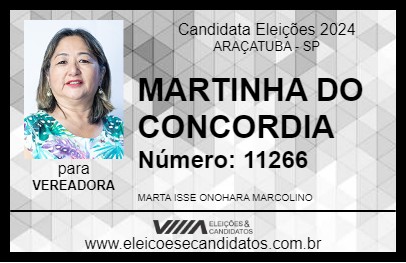 Candidato MARTINHA DO CONCORDIA 2024 - ARAÇATUBA - Eleições