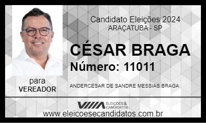 Candidato CÉSAR BRAGA 2024 - ARAÇATUBA - Eleições