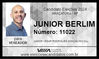 Candidato JUNIOR BERLIM 2024 - ARAÇATUBA - Eleições