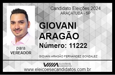 Candidato GIOVANI ARAGÃO 2024 - ARAÇATUBA - Eleições