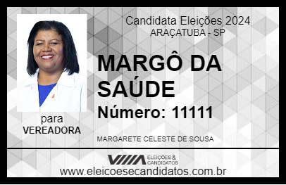 Candidato MARGÔ DA SAÚDE 2024 - ARAÇATUBA - Eleições