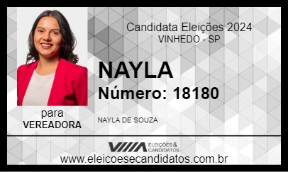 Candidato NAYLA 2024 - VINHEDO - Eleições