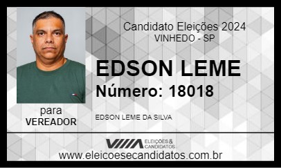 Candidato EDSON LEME 2024 - VINHEDO - Eleições