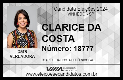 Candidato CLARICE DA COSTA 2024 - VINHEDO - Eleições