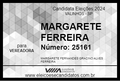 Candidato MARGARETE FERREIRA 2024 - VALINHOS - Eleições