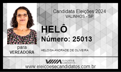 Candidato HELÔ 2024 - VALINHOS - Eleições