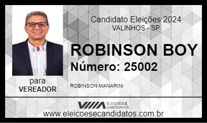 Candidato ROBINSON BOY 2024 - VALINHOS - Eleições