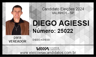 Candidato DIEGO AGIESSI 2024 - VALINHOS - Eleições