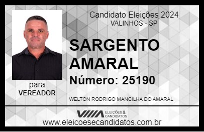 Candidato SARGENTO AMARAL 2024 - VALINHOS - Eleições