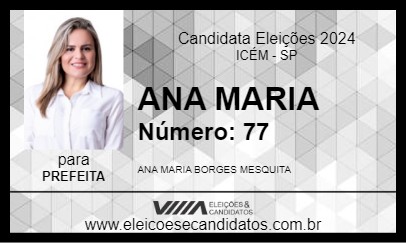 Candidato ANA MARIA 2024 - ICÉM - Eleições