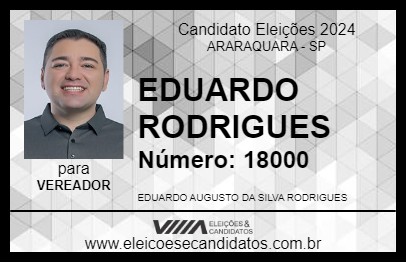 Candidato EDUARDO RODRIGUES 2024 - ARARAQUARA - Eleições