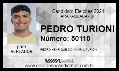 Candidato PEDRO TURIONI 2024 - ARARAQUARA - Eleições