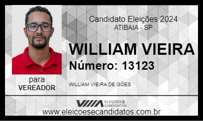 Candidato WILLIAM VIEIRA 2024 - ATIBAIA - Eleições