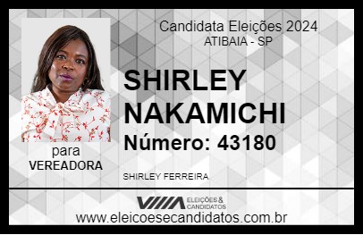 Candidato SHIRLEY NAKAMICHI 2024 - ATIBAIA - Eleições