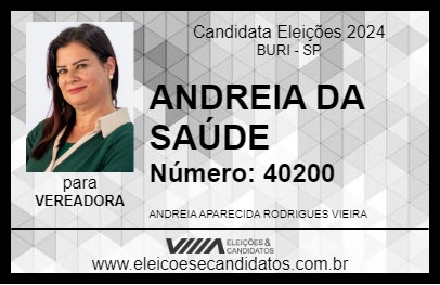 Candidato ANDREIA DA SAÚDE 2024 - BURI - Eleições