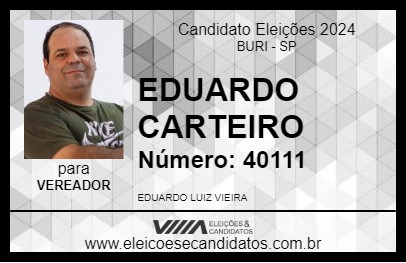 Candidato EDUARDO CARTEIRO 2024 - BURI - Eleições