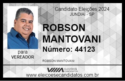 Candidato ROBSON MANTOVANI 2024 - JUNDIAÍ - Eleições