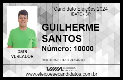 Candidato GUILHERME SANTOS 2024 - IBATÉ - Eleições