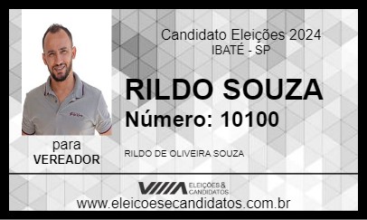 Candidato RILDO SOUZA 2024 - IBATÉ - Eleições