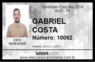 Candidato GABRIEL COSTA 2024 - IBATÉ - Eleições