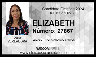 Candidato ELIZABETH 2024 - HORTOLÂNDIA - Eleições