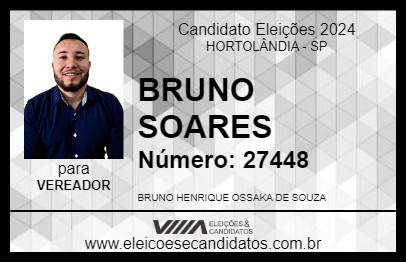 Candidato BRUNO SOARES 2024 - HORTOLÂNDIA - Eleições