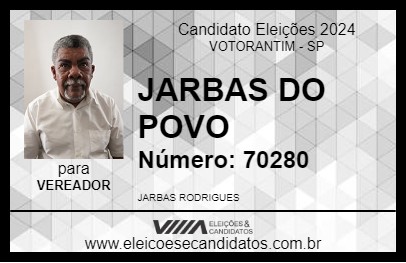 Candidato JARBAS DO POVO 2024 - VOTORANTIM - Eleições