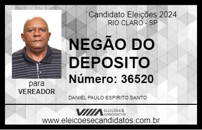 Candidato NEGÃO DO DEPOSITO 2024 - RIO CLARO - Eleições