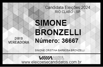 Candidato SIMONE BRONZELLI 2024 - RIO CLARO - Eleições