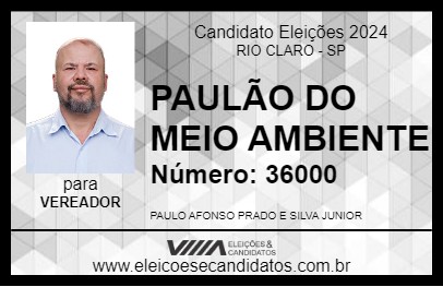 Candidato PAULÃO DO MEIO AMBIENTE 2024 - RIO CLARO - Eleições