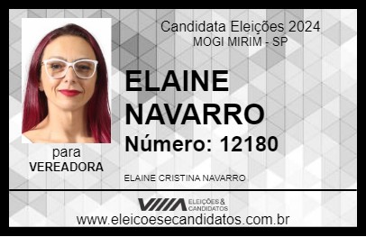 Candidato ELAINE NAVARRO 2024 - MOGI MIRIM - Eleições