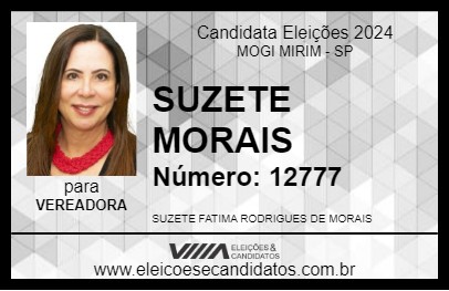 Candidato SUZETE MORAIS 2024 - MOGI MIRIM - Eleições