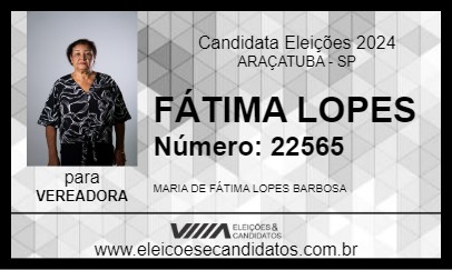 Candidato FÁTIMA LOPES 2024 - ARAÇATUBA - Eleições