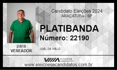 Candidato JOEL DA AMBULÂNCIA PLATIBANDA 2024 - ARAÇATUBA - Eleições