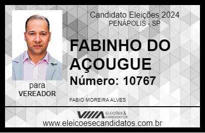 Candidato FABINHO DO AÇOUGUE  2024 - PENÁPOLIS - Eleições