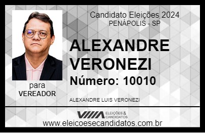 Candidato ALEXANDRE VERONEZI 2024 - PENÁPOLIS - Eleições