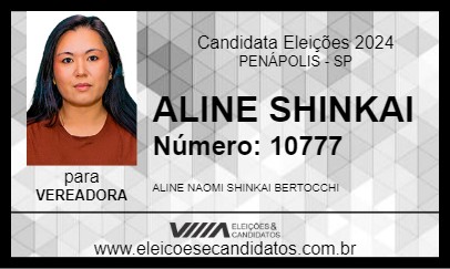 Candidato ALINE SHINKAI 2024 - PENÁPOLIS - Eleições