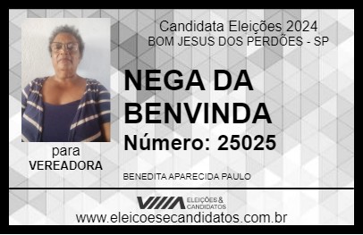 Candidato NEGA DA BENVINDA 2024 - BOM JESUS DOS PERDÕES - Eleições