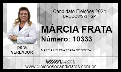 Candidato MÁRCIA FRATA 2024 - BRODOWSKI - Eleições