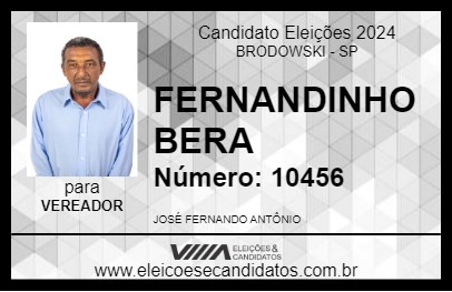 Candidato FERNANDINHO BERA 2024 - BRODOWSKI - Eleições