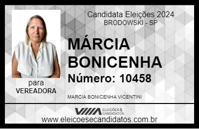 Candidato MÁRCIA BONICENHA 2024 - BRODOWSKI - Eleições