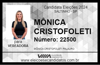 Candidato MÔNICA CRISTOFOLETI 2024 - SALTINHO - Eleições