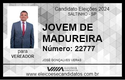 Candidato JOVEM DE MADUREIRA 2024 - SALTINHO - Eleições