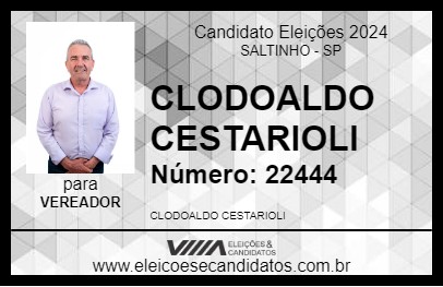 Candidato CLODOALDO CESTARIOLI 2024 - SALTINHO - Eleições