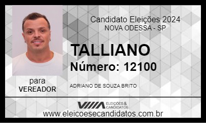 Candidato TALLIANO 2024 - NOVA ODESSA - Eleições