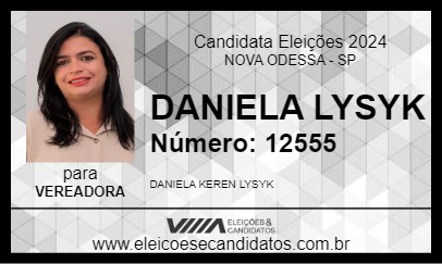 Candidato DANIELA LYSYK 2024 - NOVA ODESSA - Eleições