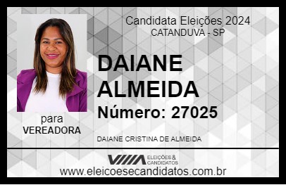 Candidato DAIANE ALMEIDA 2024 - CATANDUVA - Eleições