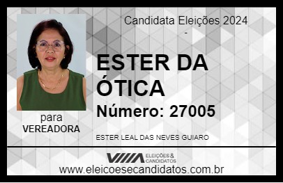 Candidato ESTER DA ÓTICA 2024 - CATANDUVA - Eleições